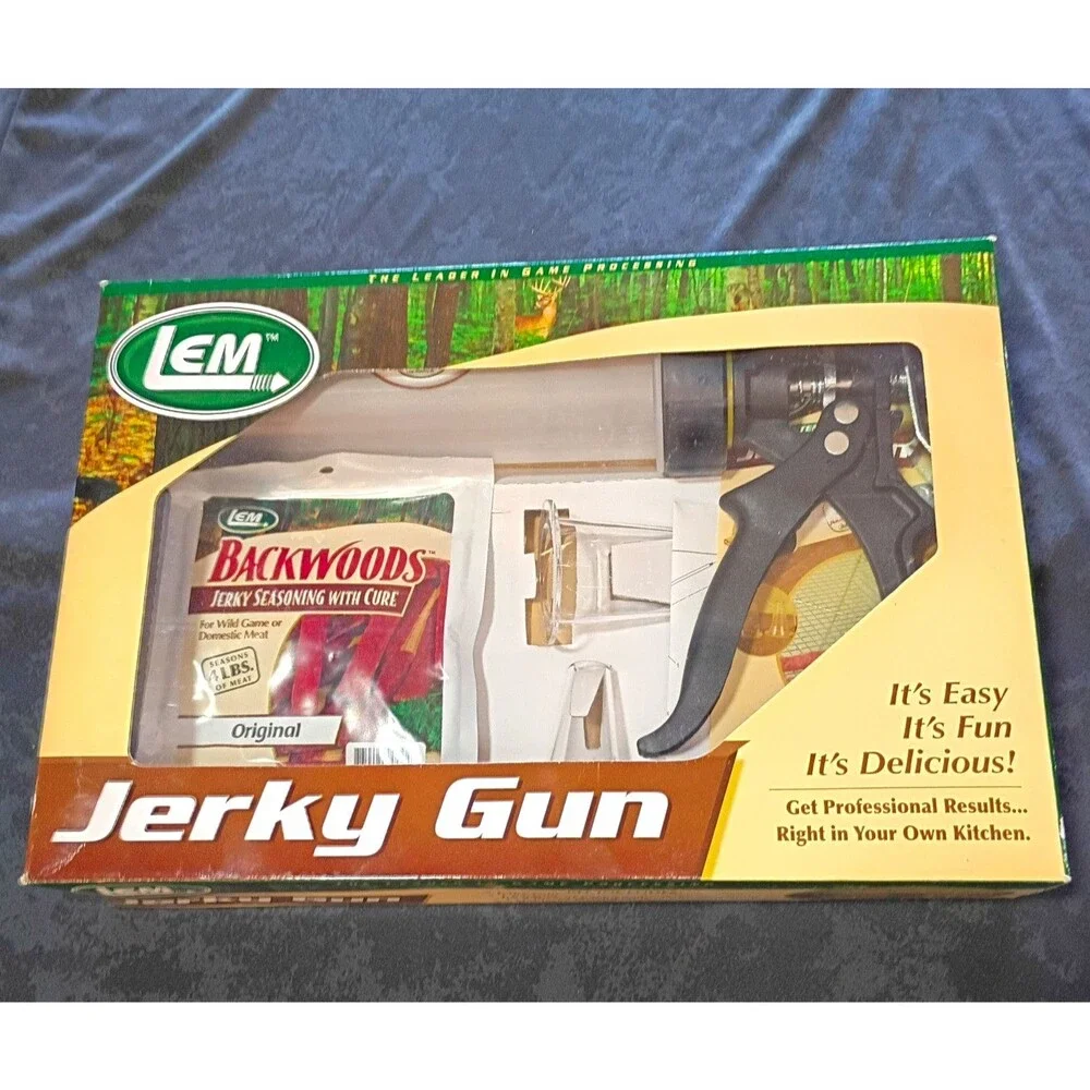 LEM Manual Jerky Gun Kit w/ Backwoods Jerky Seasoning, Model 6050 Black